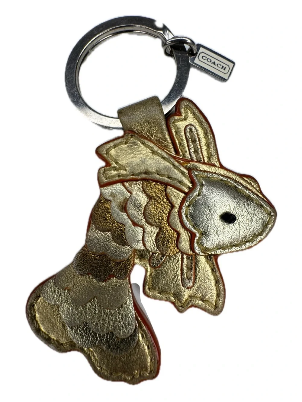 Coach Gold Koi Metallic Fish Key Fob Charm